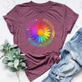 Flower Kindness Peace Equality Rainbow Flag Lgbtq Ally Pride Bella Canvas T-shirt Heather Maroon