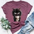 Angry Black Cat Drinking Coffee Loves Coffee Pet Bella Canvas T-shirt Heather Maroon