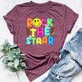Rock The Test Testing Day Teacher Student Motivational Bella Canvas T-shirt Heather Maroon