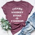 Whiskey Cigars Whiskey Steak & Freedom Bella Canvas T-shirt Heather Maroon