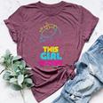 This Girl Glows Cute Girls Tie Dye Party Team Bella Canvas T-shirt Heather Maroon