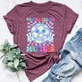 Groovy Mental Health Matters Flower Autism Smile Face Men Bella Canvas T-shirt Heather Maroon