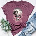 Japanese Dragon & Cherry Blossom & Full Moon Asian Bella Canvas T-shirt Heather Maroon