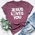 Jesus Loves You Religious Christian Faith Bella Canvas T-shirt Heather Maroon
