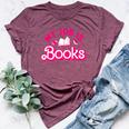 My Job Is Books Pink Retro Book Lovers Librarian Bella Canvas T-shirt Heather Maroon