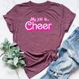 My Job Is Cheer Pink Retro Cheer Mom Girls Bella Canvas T-shirt Heather Maroon
