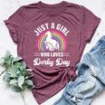 Just A Girl Who Loves Derby Day Derby Day 2024 Girl Bella Canvas T-shirt Heather Maroon