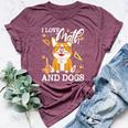 Math Teacher I Love Math And Dogs Mathematician Lover Puppy Bella Canvas T-shirt Heather Maroon