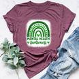 Mental Health Awareness Green Ribbon Mental Health Bella Canvas T-shirt Heather Maroon