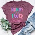 Mommy Of The Two Sweet Mom 2Nd Birthday Girl Donut Party Bella Canvas T-shirt Heather Maroon