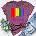 Nashville Tennessee Lgbtq Gay Pride Rainbow Skyline Bella Canvas T-shirt Heather Maroon