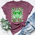 One Lucky Dad Groovy Smile Face St Patrick's Day Irish Dad Bella Canvas T-shirt Heather Maroon