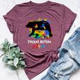 Proud Autism Mom Autism Awareness Puzzle Mom Mother Bella Canvas T-shirt Heather Maroon