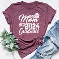 Proud Mom Of A 2024 Graduate Graduation Family Mama Women Bella Canvas T-shirt Heather Maroon