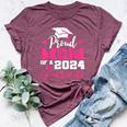 Proud Mom Of 2024 Graduate Senior Mother College Graduation Bella Canvas T-shirt Heather Maroon
