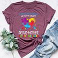 Pround Autism Mom Heart Mother Puzzle Piece Autism Awareness Bella Canvas T-shirt Heather Maroon
