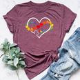 Puzzle Heart Autism Awareness Support Teacher Family Mom Bella Canvas T-shirt Heather Maroon