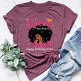 A Queen Was Born In April Birthday Afro Girl Black Woman Bella Canvas T-shirt Heather Maroon