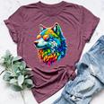 Rainbow Gay Pride Wolf Lesbian Lgbtq Wolves Bella Canvas T-shirt Heather Maroon