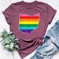 Rainbow Ohio Gay Pride Flag Vintage Bella Canvas T-shirt Heather Maroon