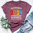 Retirement Class Of 2024 Teacher Countdown Loading Teacher Bella Canvas T-shirt Heather Maroon