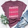 Retro Howdy Western Girl Country Rodeo Pink Cowgirl Groovy Bella Canvas T-shirt Heather Maroon