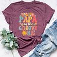 Retro Papa Of Groovy One Matching Family 1St Birthday Party Bella Canvas T-shirt Heather Maroon