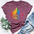 Retro Pittsburgh Skyline Rainbow Lgbt Lesbian Gay Pride Bella Canvas T-shirt Heather Maroon