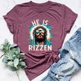 He Is Rizzen Jesus Is Rizzen Retro Jesus Christian Religious Bella Canvas T-shirt Heather Maroon
