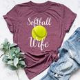 Softball Wife Ball For Mom Softball Wife Cute Bella Canvas T-shirt Heather Maroon
