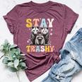 Stay Trashy Raccoon Possum Skunk Groovy Meme Bella Canvas T-shirt Heather Maroon