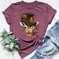 Steampunk Gear Giraffe Mechanical Animal Giraffe Lover Bella Canvas T-shirt Heather Maroon