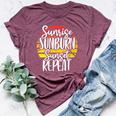 Sunrise Sunburn Sunset Repeat Summer Summer Bella Canvas T-shirt Heather Maroon