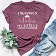 I Survived My Sister's Nursing Degree Proud Sister Nurse Bella Canvas T-shirt Heather Maroon