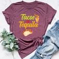 Tacos And Tequila Cinco De Mayo Bella Canvas T-shirt Heather Maroon