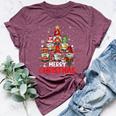 Three Gnome For Merry Christmas Buffalo Leopard Bella Canvas T-shirt Heather Maroon