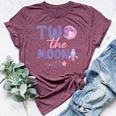 Two The Moon Birthday Outfit Girl 2 Year Old 2Nd Birthday Bella Canvas T-shirt Heather Maroon