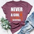 Never Underestimate A Girl Who Plays Basketball Girl Power Bella Canvas T-shirt Heather Maroon