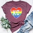 Vintage Rainbow Heart Kc Bella Canvas T-shirt Heather Maroon