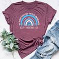 We Wear Blue For Autism Awareness Cute Rainbow Autistic Bella Canvas T-shirt Heather Maroon