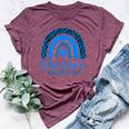 We Wear Blue Rainbow Awsewome For Colon Cancer Awareness Bella Canvas T-shirt Heather Maroon