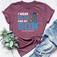 I Wear Blue For My Son Autism Awareness Month Mom Dad Bella Canvas T-shirt Heather Maroon
