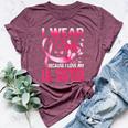 I Wear Pink For My Lil Sister Breast Cancer Awareness Bella Canvas T-shirt Heather Maroon