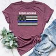 My Wife Is A Police Officer Proud Husband Blue Line Bella Canvas T-shirt Heather Maroon