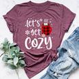 Women's Christmas Let's Get Cozy Christmas Bella Canvas T-shirt Heather Maroon