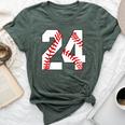 24 Baseball Lover Twenty-Four Player Baseball Mom Jersey Bella Canvas T-shirt Heather Forest
