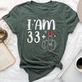 I Am 33 Plus 1 Middle Finger For A 34Th Birthday For Women Bella Canvas T-shirt Heather Forest
