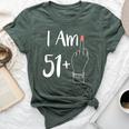 I Am 51 Plus 1 Middle Finger For A 52Th 52 Years Old Bella Canvas T-shirt Heather Forest