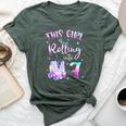 7Th Bday Rolling Into 7 Birthday Girl Roller Skate Party Bella Canvas T-shirt Heather Forest