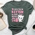 8Th Cat Birthday Party Eight Year Old Girl Kitty Birthday Bella Canvas T-shirt Heather Forest